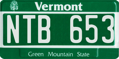 VT license plate NTB653