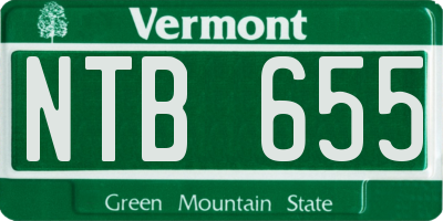VT license plate NTB655