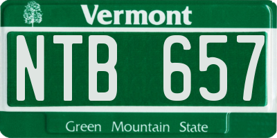 VT license plate NTB657