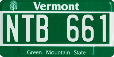 VT license plate NTB661