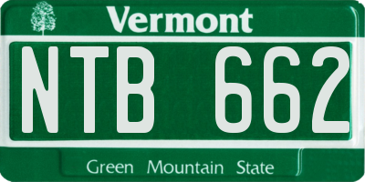 VT license plate NTB662