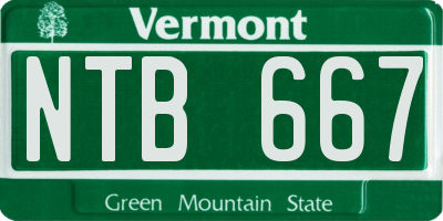 VT license plate NTB667