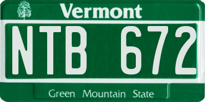VT license plate NTB672