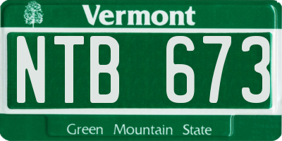 VT license plate NTB673