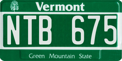 VT license plate NTB675
