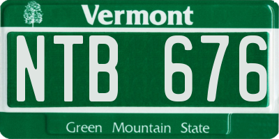 VT license plate NTB676