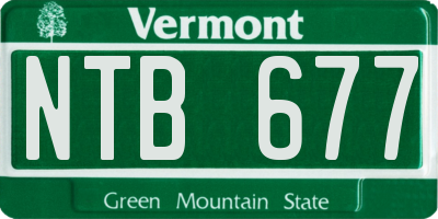 VT license plate NTB677