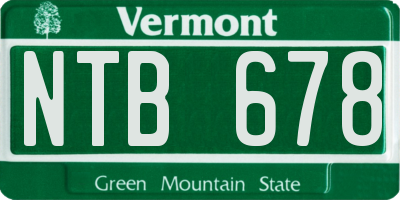 VT license plate NTB678