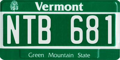 VT license plate NTB681