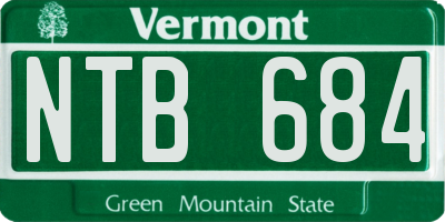 VT license plate NTB684