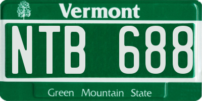 VT license plate NTB688