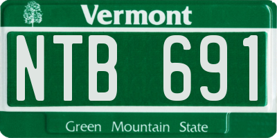 VT license plate NTB691