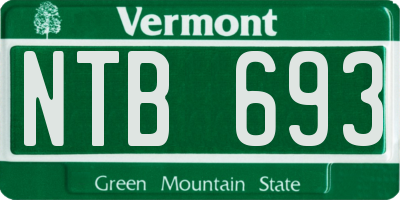 VT license plate NTB693