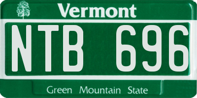 VT license plate NTB696
