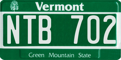 VT license plate NTB702