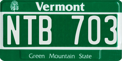 VT license plate NTB703