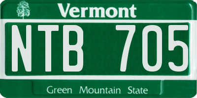 VT license plate NTB705