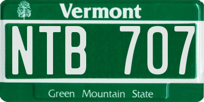 VT license plate NTB707