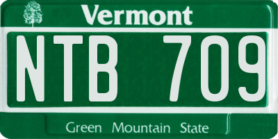 VT license plate NTB709