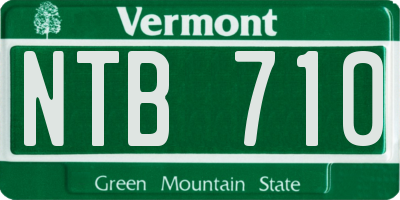 VT license plate NTB710
