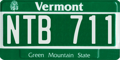 VT license plate NTB711