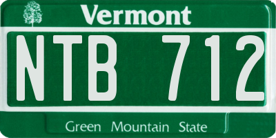 VT license plate NTB712