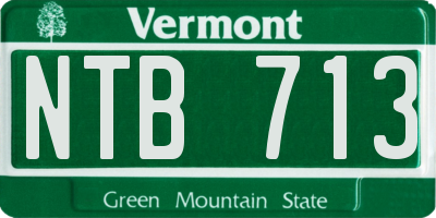 VT license plate NTB713