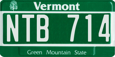 VT license plate NTB714