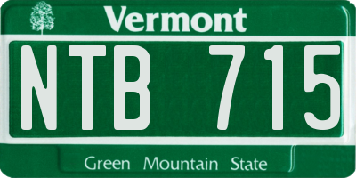 VT license plate NTB715