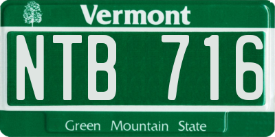 VT license plate NTB716