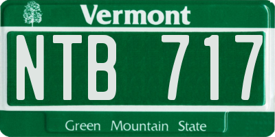 VT license plate NTB717