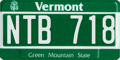 VT license plate NTB718
