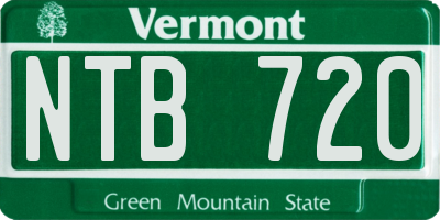 VT license plate NTB720