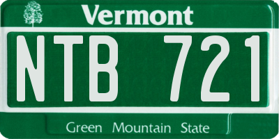 VT license plate NTB721