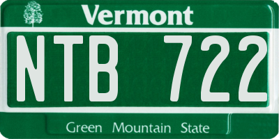 VT license plate NTB722