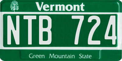 VT license plate NTB724