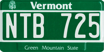 VT license plate NTB725