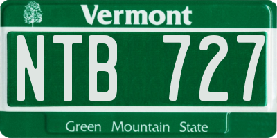 VT license plate NTB727