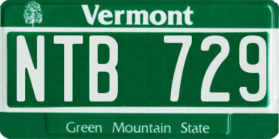VT license plate NTB729