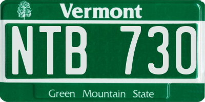 VT license plate NTB730
