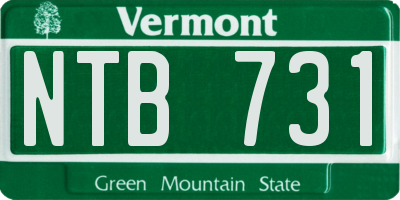 VT license plate NTB731