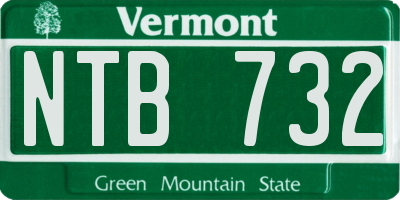 VT license plate NTB732