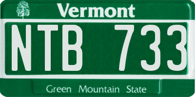 VT license plate NTB733