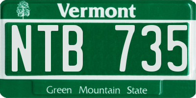 VT license plate NTB735