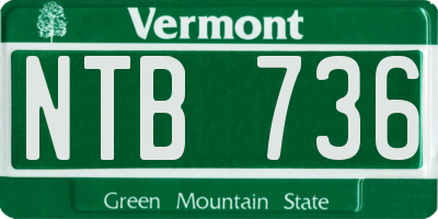 VT license plate NTB736