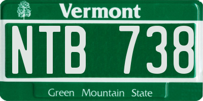 VT license plate NTB738