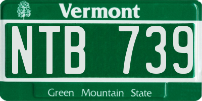 VT license plate NTB739