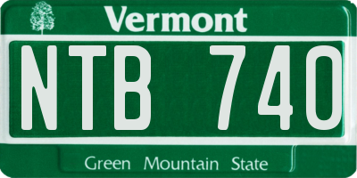 VT license plate NTB740