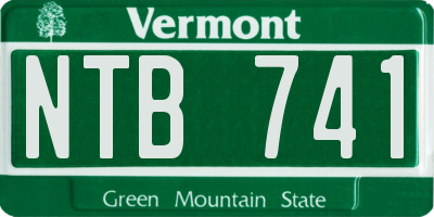 VT license plate NTB741