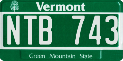 VT license plate NTB743